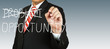 Businessman who eliminate problem with opportunity