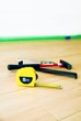 The wood flooring and tools