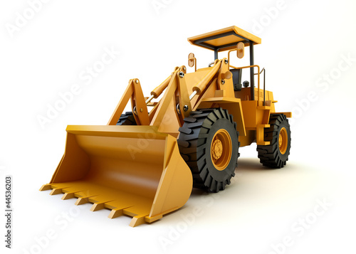 Illustration: Front end loader isolated on white Front end loader isolated on white