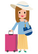 旅行に行く女性