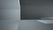 abstract interior with black walls and floors