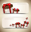 Set of  elegant banners with gifts. Vector illustration