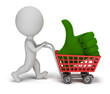 3d small people - positive symbol in the cart