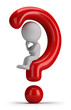 3d small people - sits on the question