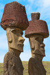 Moais in Anakena beach, Easter island, Chile