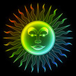 Vector: Glowing Rainbow Sun Glowing Rainbow Sun