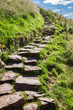 Stone path in the mountains leading to the peak