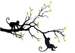 monkeys on tree, vector