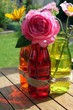 floral art herbstliche Glasvasen mit Gartenblumen