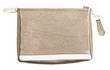 gold brown soft leather vanity bag