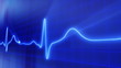 seamless loop blue background EKG electrocardiogram waveform