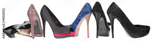 Photo: Panorama of women's shoes Panorama of women's shoes