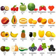 set amount calories in fruit on white