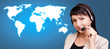 Customer support over the world map