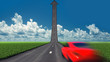 Illustration: car on the road car on the road