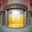 Illustration: Empty showcase. Empty showcase.