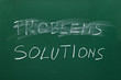 problems and solutions words on chalk board black board