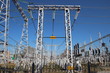 part of high-voltage substation with switches and disconnectors