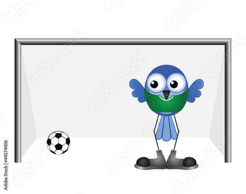 Vector: Comical goalkeeper letting in a goal Comical goalkeeper letting in a goal