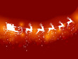 Vector Illustration of Santa Claus Driving in a Sledge
