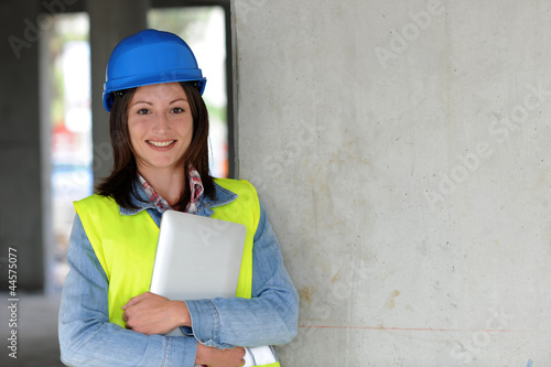 Photo: Portrait of smiling construction worker Portrait of smiling construction worker