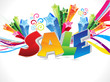 abstract colorful sale text