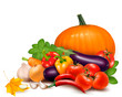 Fresh autumn vegetable with leaves  Healthy Eating