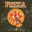 Vector: Pizza Menu Template in vintage retro grunge style Pizza Menu Template in vintage retro grunge style