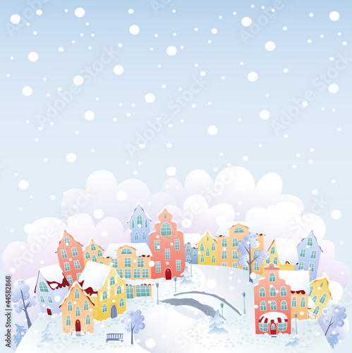 Vector: Winter town Winter town