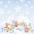 Vector: Snowing town Snowing town