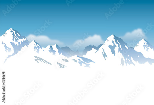 Vector: snowcapped mountains - background snowcapped mountains - background
