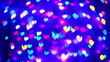 Abstract Valentine's day heart shaped blinking bokeh background