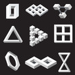 Optical illusion symbols.  Vector illustration.