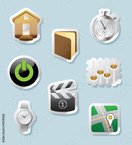 Vector: Sticker icons for signs and interface Sticker icons for signs and interface