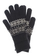 Winter Warm knitted black gloves isolated on white background