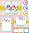 owl baby shower invitation card set