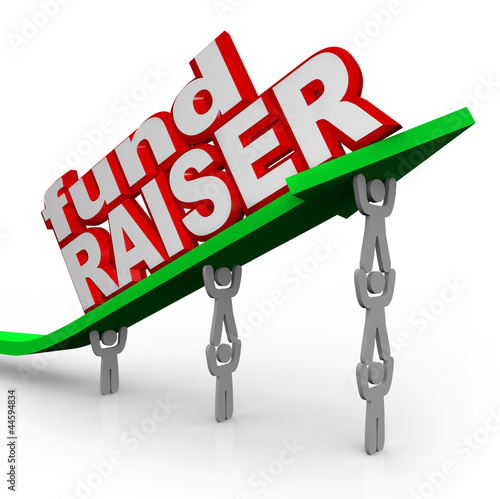 Illustration: Fundraiser People Lifting Arrow Words Fund Raiser Fundraiser People Lifting Arrow Words Fund Raiser