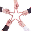 Hands in the form of a star