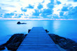 Wooden pier at the beach in the morning light