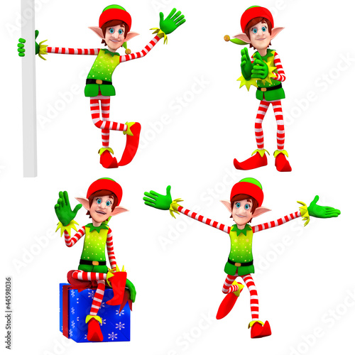 Illustration: elves dancing around gift elves dancing around gift
