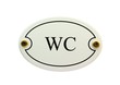 Emaille Schild WC weiss oval