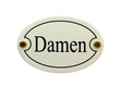 Emaille Schild Damen weiss oval