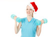 Fitness santa woman