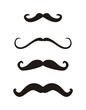 Set of curly vintage retro gentelman mustaches vector