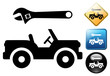 Jeep repair pictogram and icons