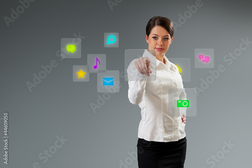 Photo: Media interface. Future tecnology concept of computer & internet Media interface. Future tecnology concept of computer & internet