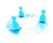 Multi user network connection emblem icon isolated