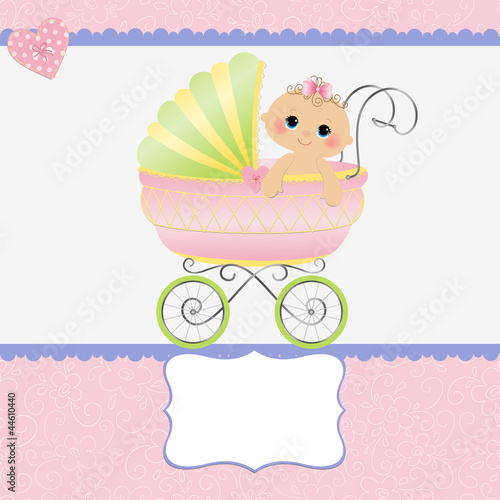 Vector: Cute template for baby card Cute template for baby card
