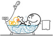 figur badet mit ente