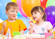 birthday of cute kids twins
